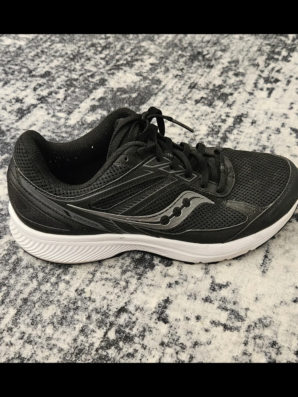 Saucony Men’s Black Athletic Running Shoes with Silver Accents